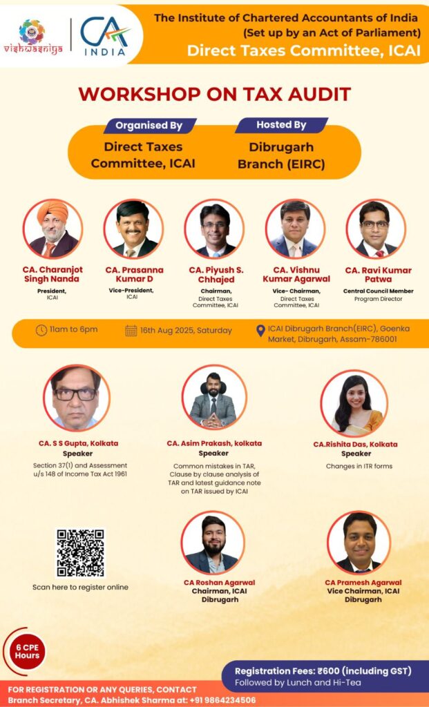 Tax Audit Workshop | 16th August 2025